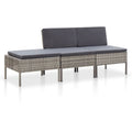 3 Piece Outdoor Sectional Sofa Set with Cushions Poly Rattan Steel Frame M131