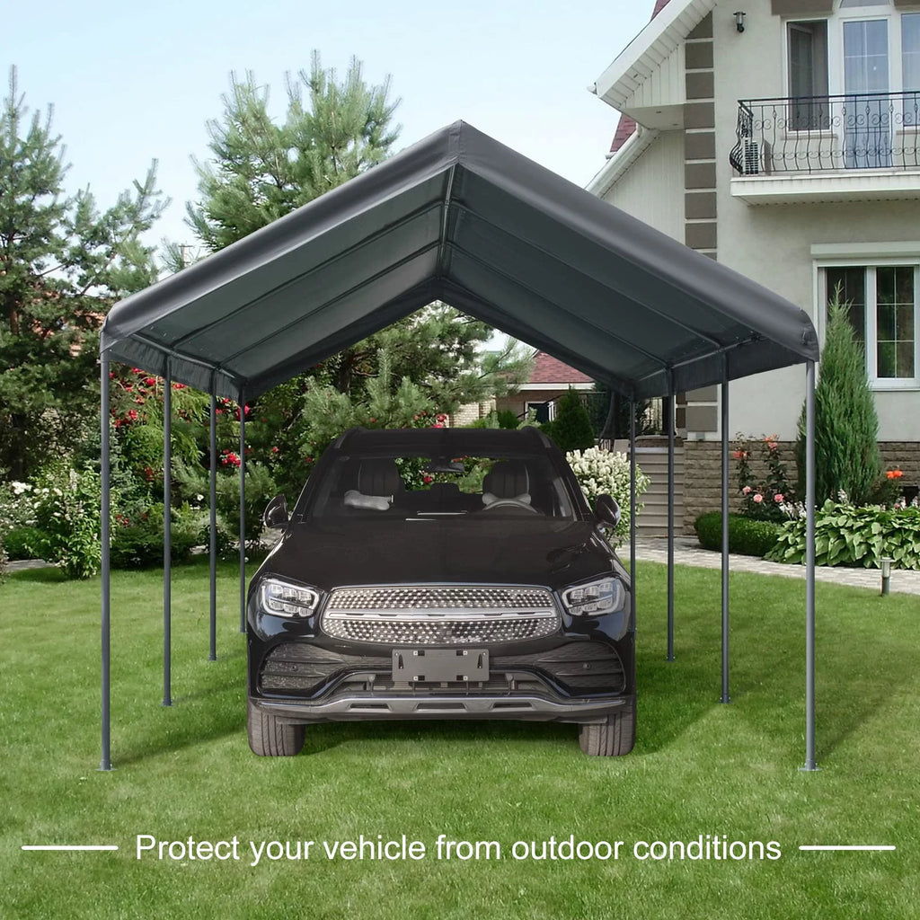 10' x 20' Heavy Duty Portable Carport Gray J85819