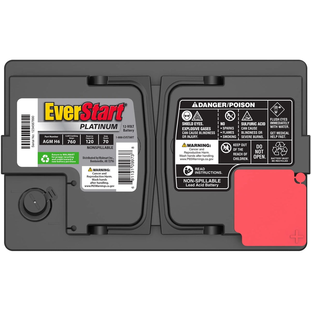 Group H6 / LN3 / 48 12 Volt 760 CCA Automotive Battery B63902