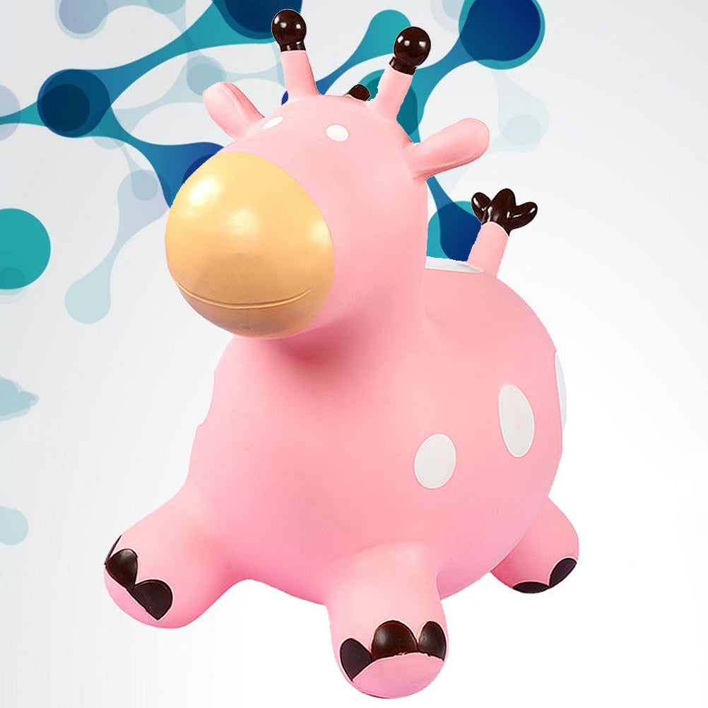 Inflatable Jumping Horse Toy with Air Pump (Pink) Z2628
