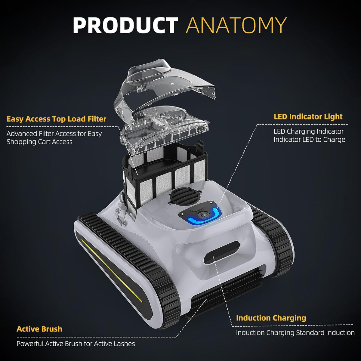 Grey Robotic Pool Cleaner B76377