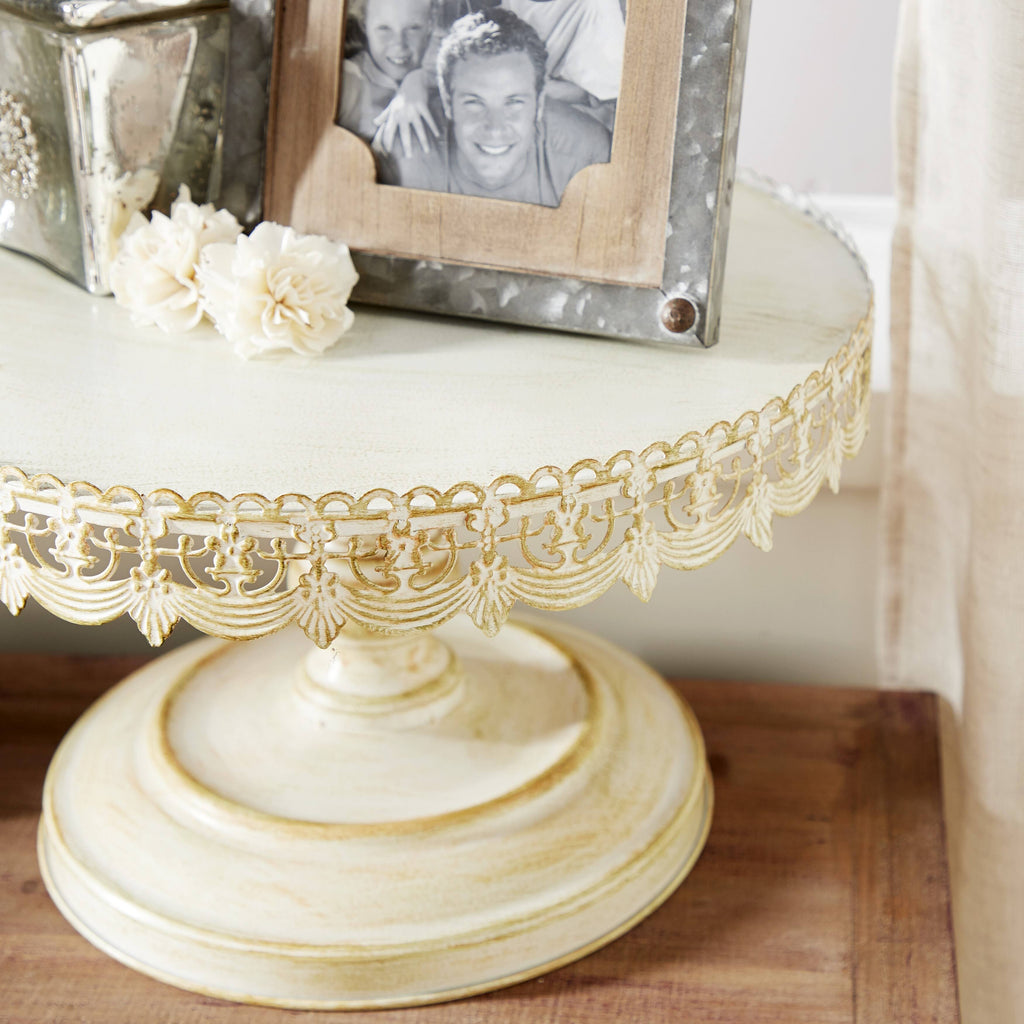 Brown White Metal Cake Stand C194472