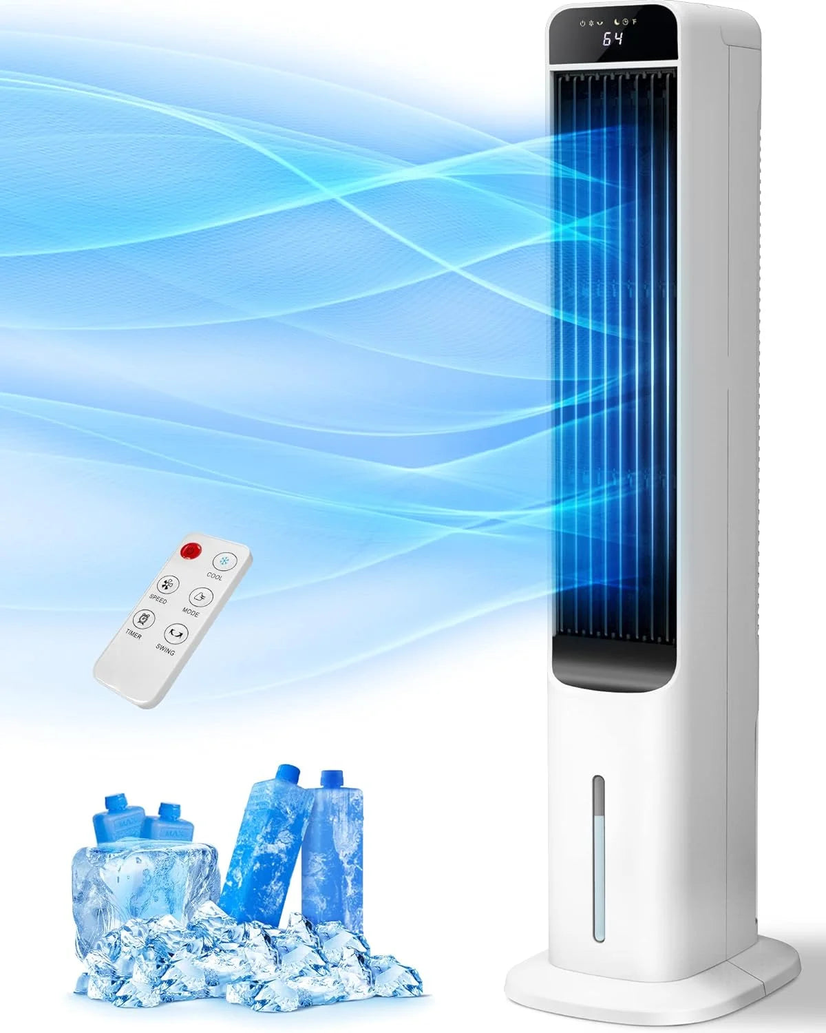 White 3-in-1 Evaporative Air Cooler Portable Tower Cooling Fan H719