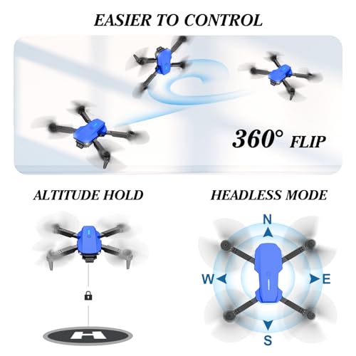 Foldable Mini Drone with 1080P Camera, 2 Batteries, Black M13900