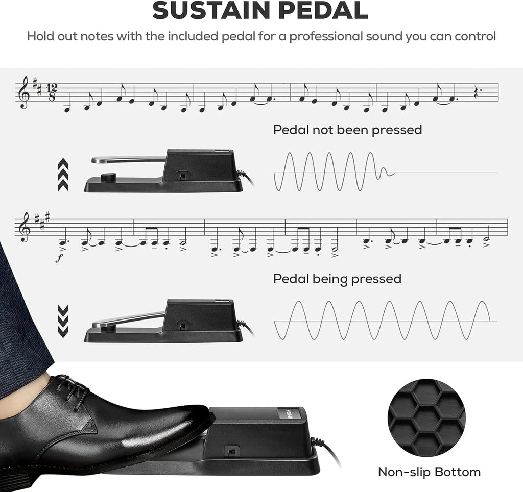 88 Key Full Size Weighted Digital Piano with Sustain Pedal T711586