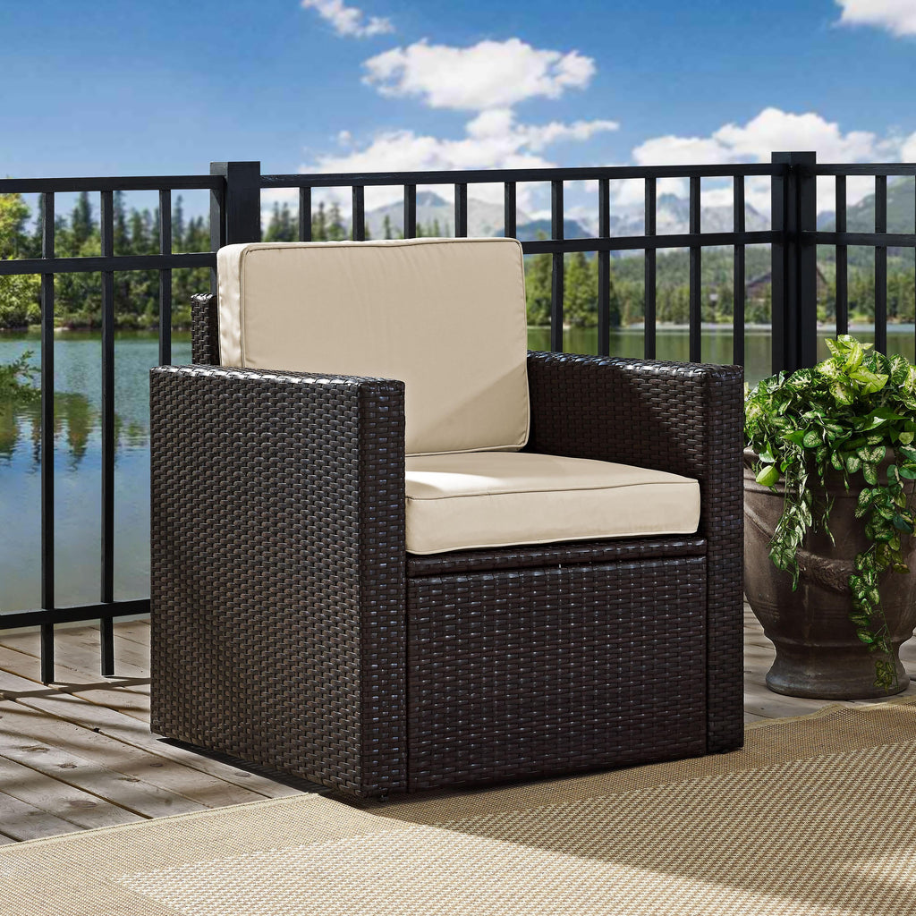 Brown Wicker Patio Arm Chair W814