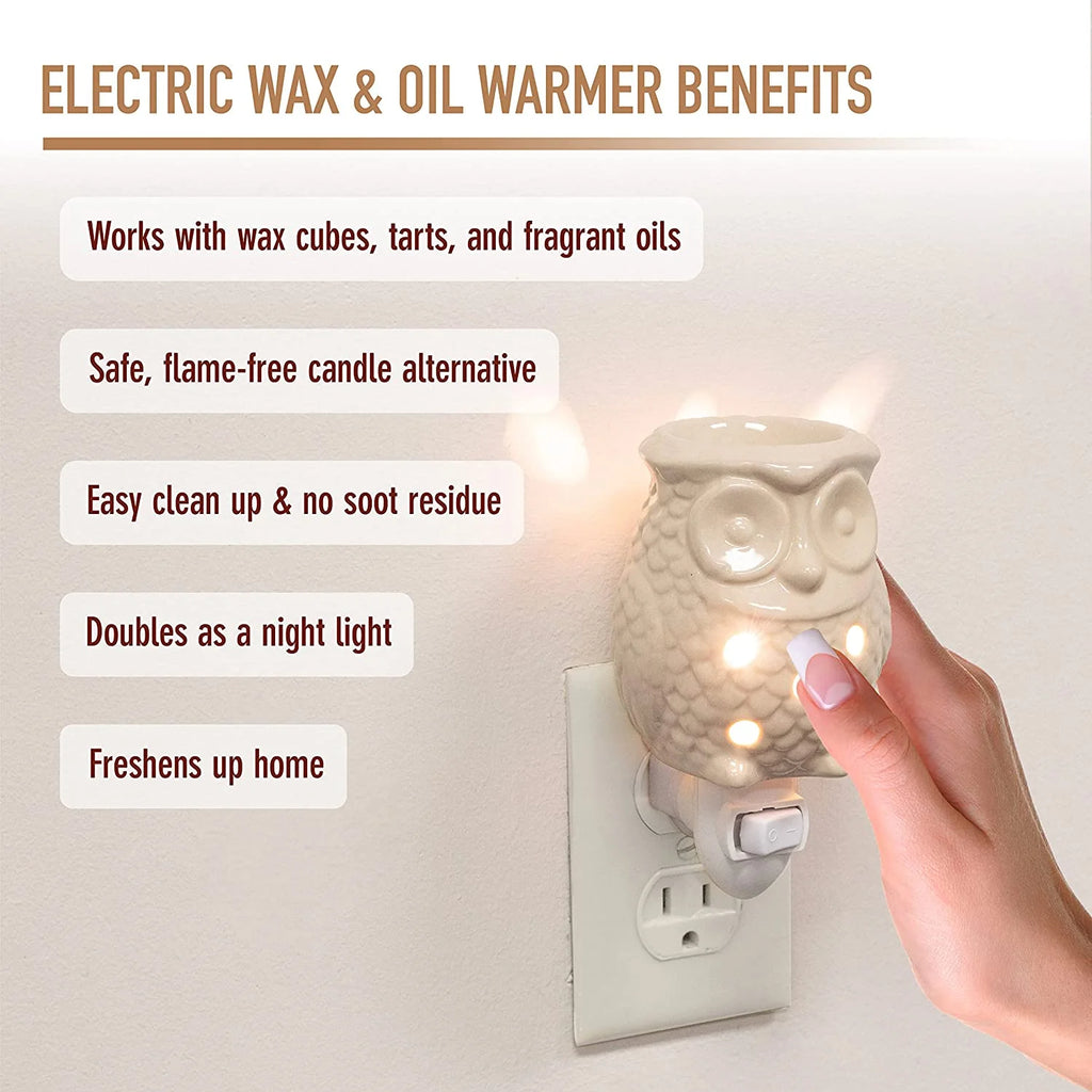 Electric Mini Owl Candle Warmers, 2 Wax & Tart Warmer R1718