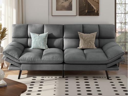 Grey Convertible Futon Sofa Bed A934709