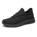 All Black Lightweight Breathable Non Slip Slip On Walking Shoes T907