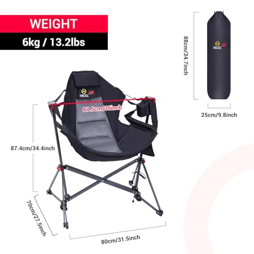 Heated Camping Chair with Cup Holder and Side Pocket X9811