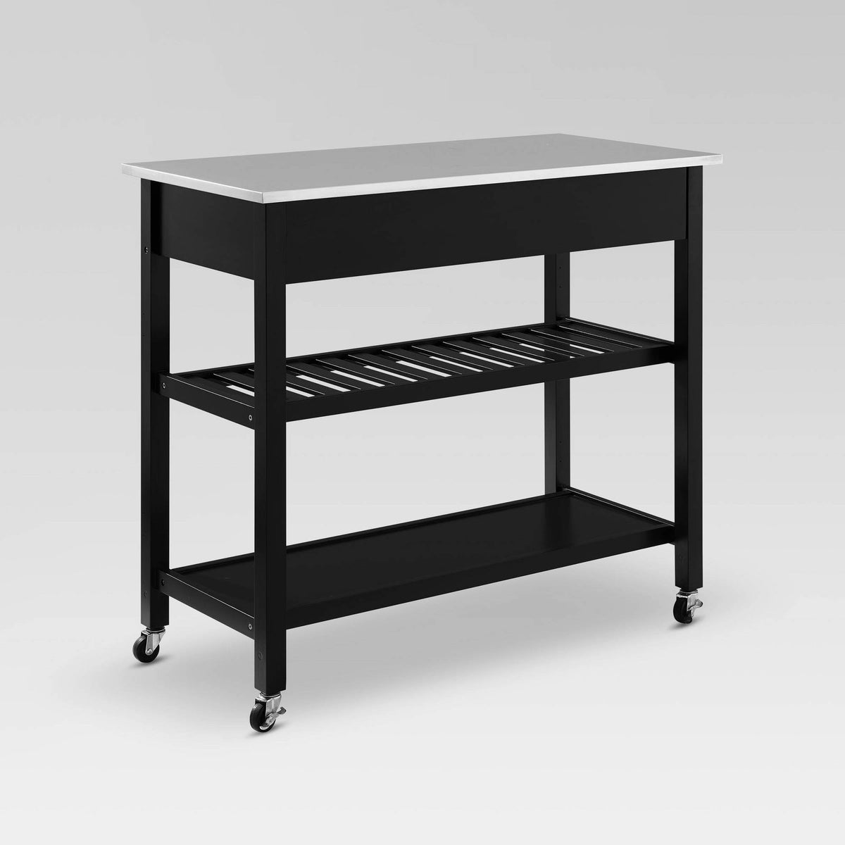 Black Stainless Steel Top Kitchen Island Cart M543