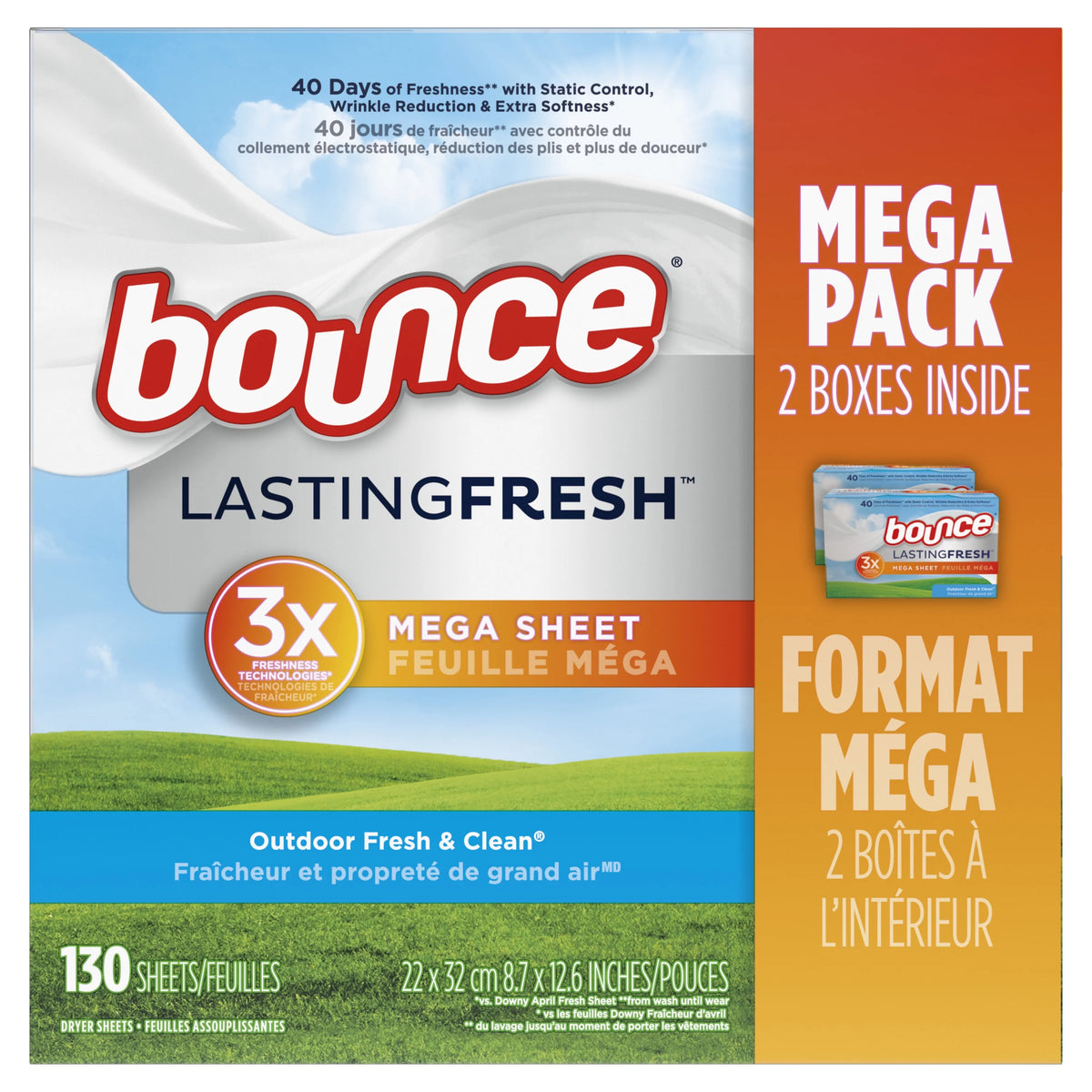 130 ct Outdoor Fresh Fabric Softener Sheets D595