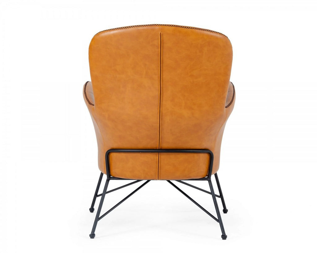 Brown Faux Leather Accent Chair F802853