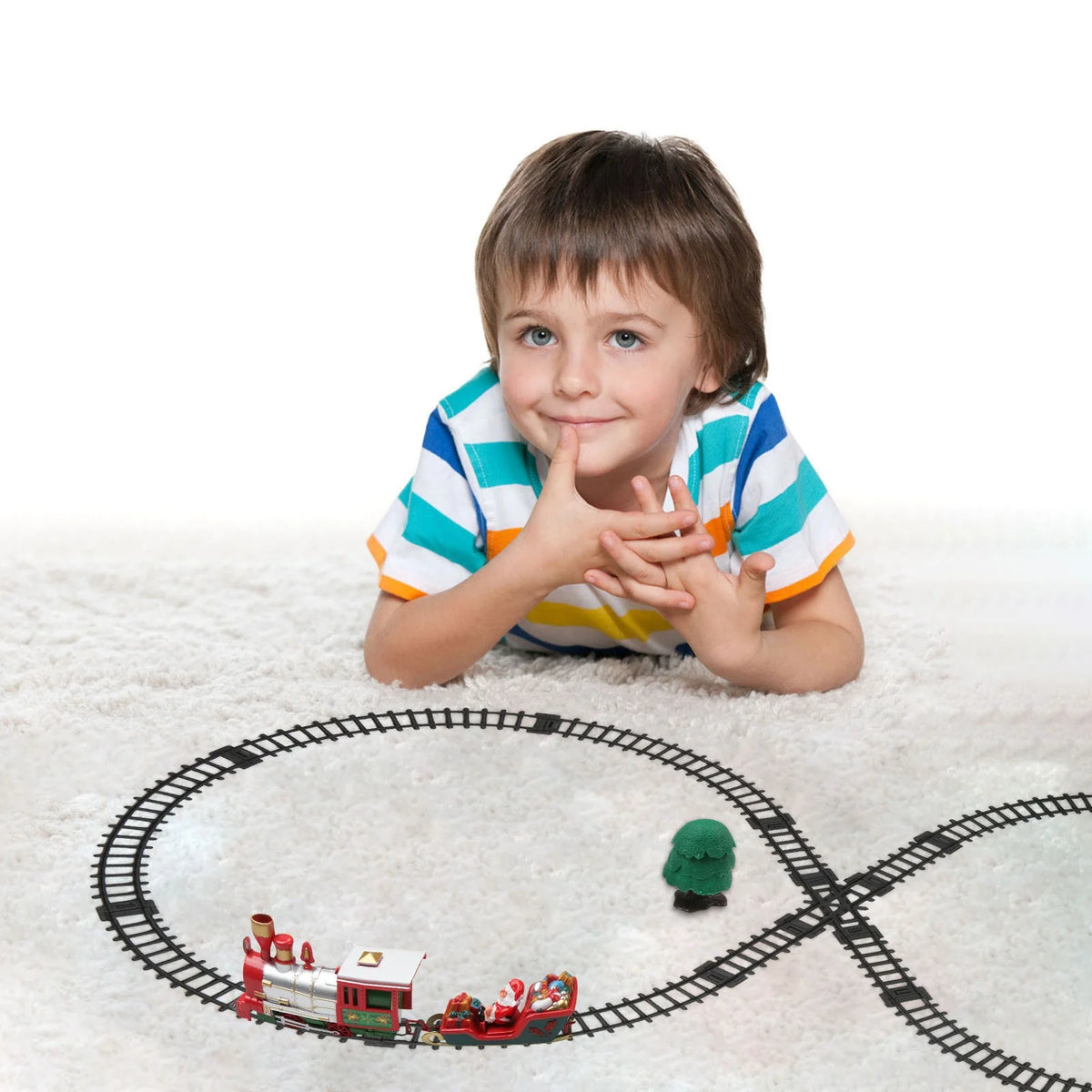 Battery Operated Toy Train Set with Railway Tracks B3185