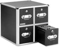 Locking CD File Cabinet, 4 Drawers, Black U20362
