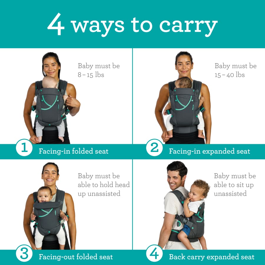 Gray Multi-Pocket Baby Carrier A544