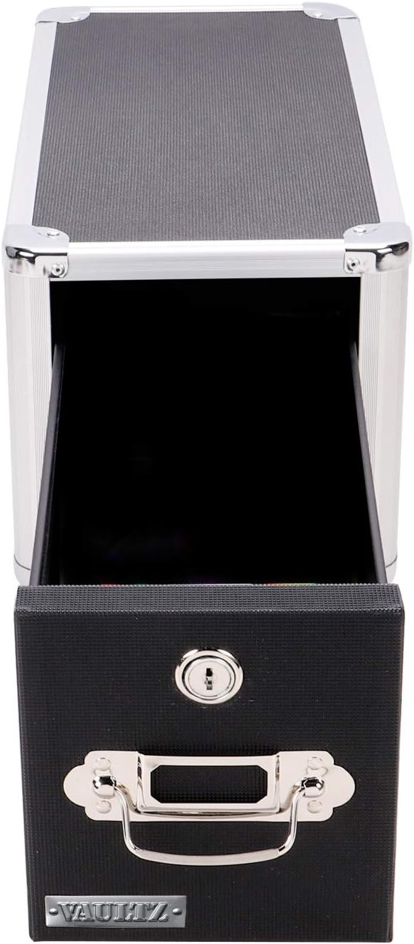 Locking CD File Cabinet, 4 Drawers, Black U20362