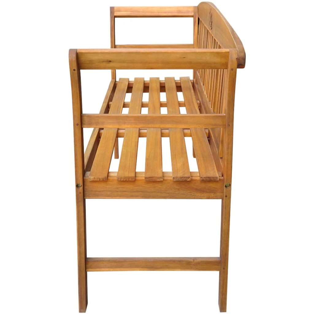 Beige Cushion Acacia Wood Garden Bench L271