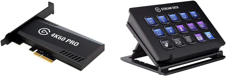4K60 PCIe Capture Card and Live Content Creation Controller with 15 Customizable LCD Keys W95697