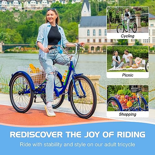 7 Speed 3 Wheel Bicycle with Shopping Basket M32570