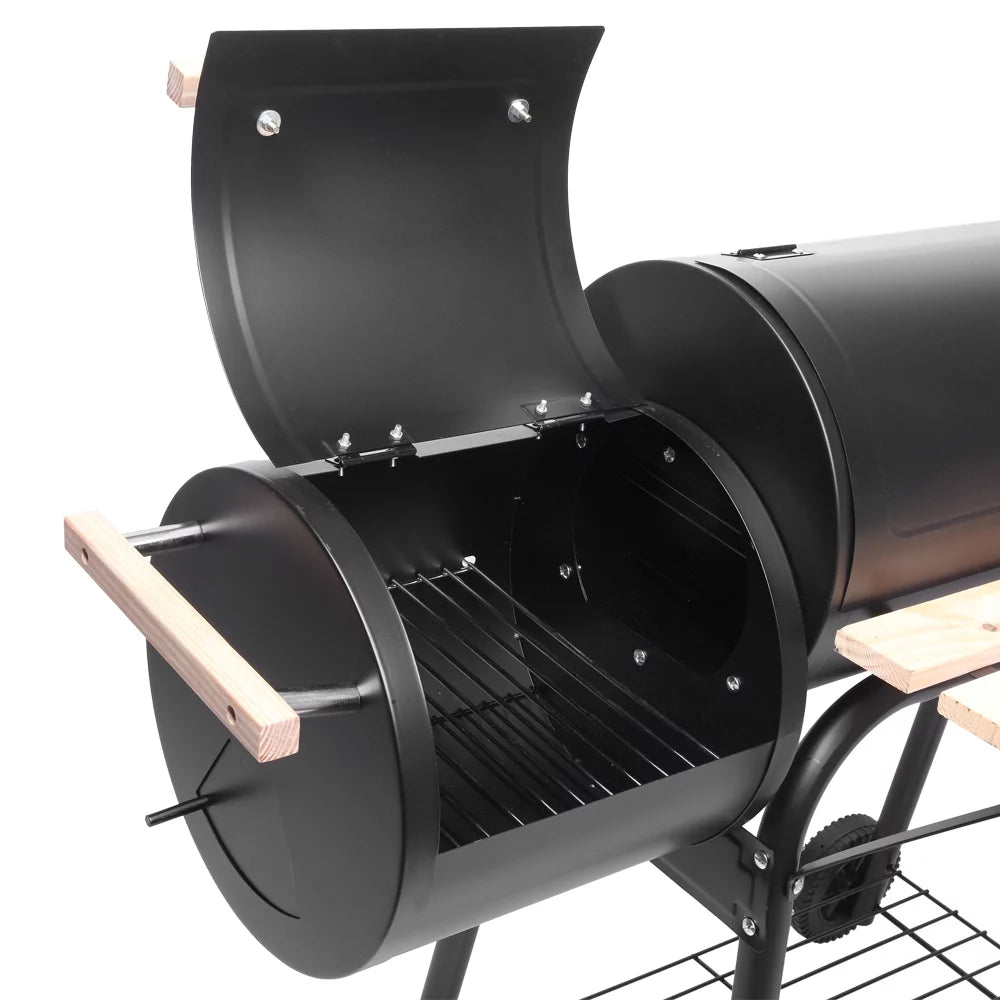 Charcoal BBQ Grill with Wheels and Storage Holder, 28 Inch G592755