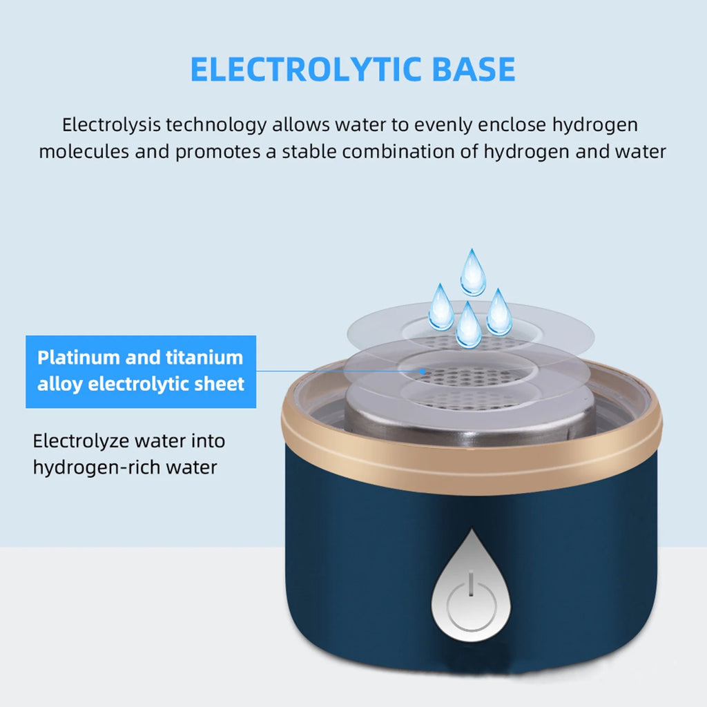 420ml Rechargeable Hydrogen Water Bottle Glass Cup A915447