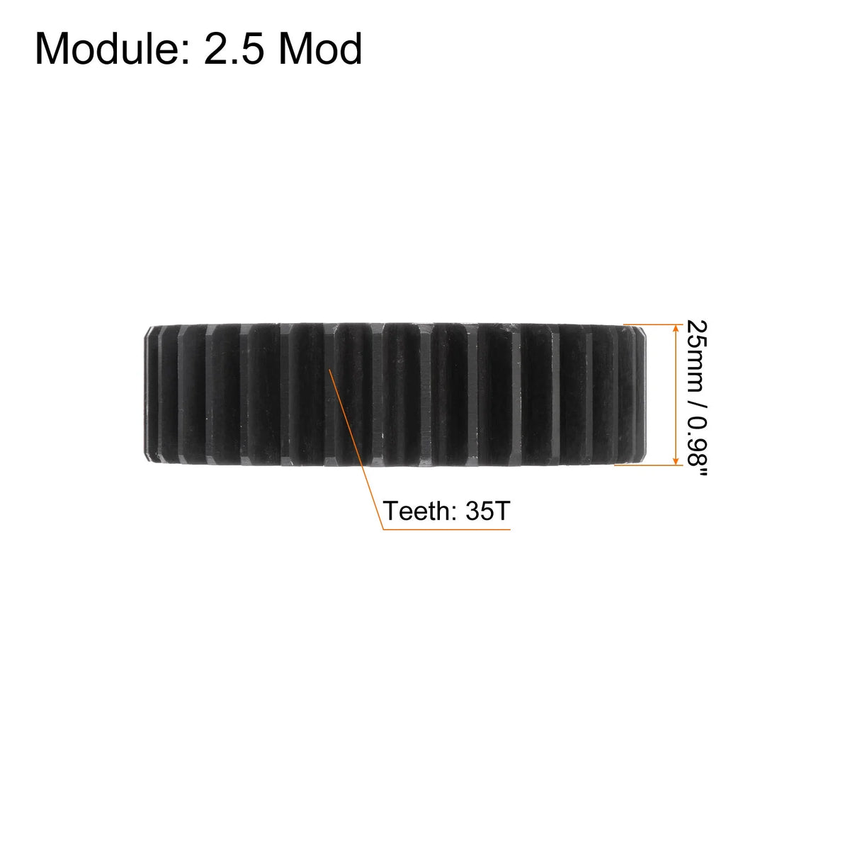 Straight Spur Gear 35T 2.5 Module 45# Steel A4665