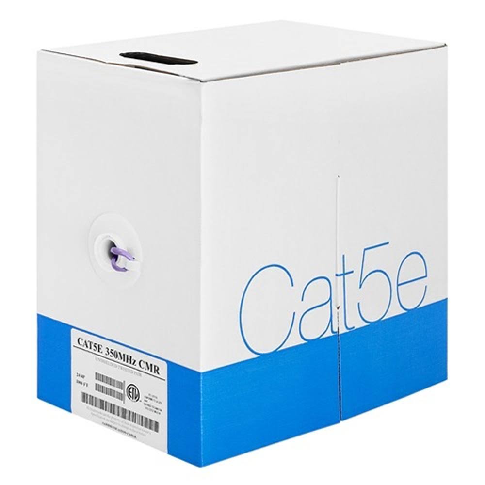 Cat-5e Bulk Cable 350MHz UTP 24AWG Bare Copper 1000ft Blue W1923