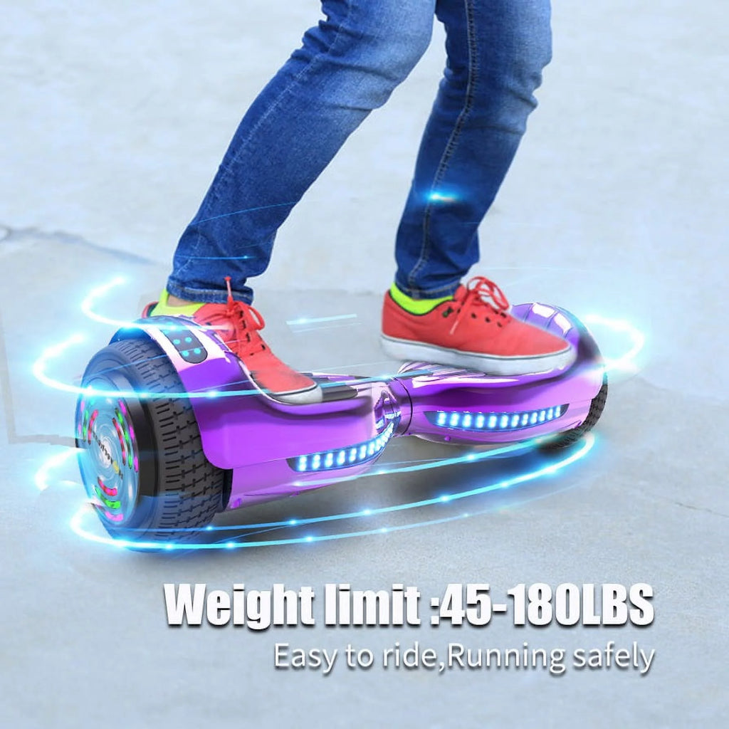 Chrome Purple Self Balancing Hoverboard with LED Light I963251