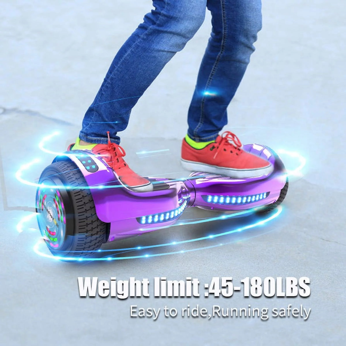 Chrome Purple Self Balancing Hoverboard with LED Light I963251