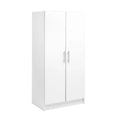 White Wardrobe Closet with Hanging Rail C523