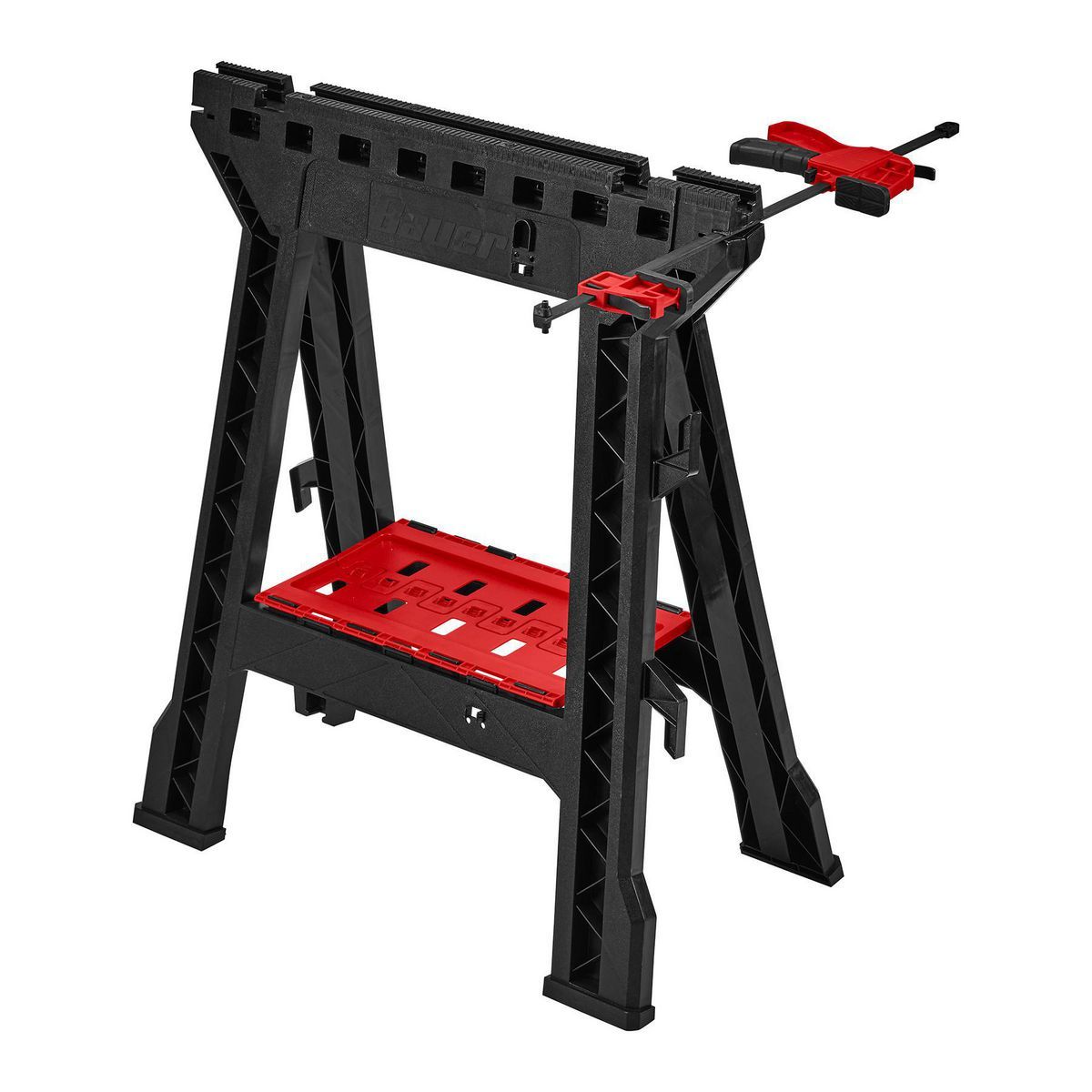 Polypropylene Folding Sawhorse with Bar Clamp D380