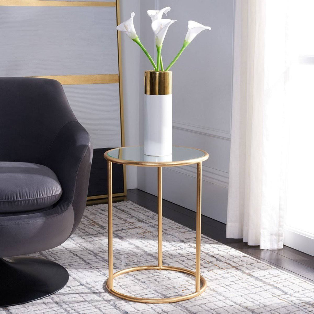 Silver/Grey Glass Top Accent Table T6748