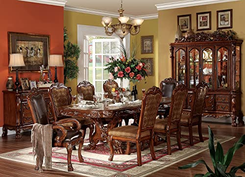 9pc Formal Dining Table Set with 6 Side Chairs and 2 Arm Chairs K970