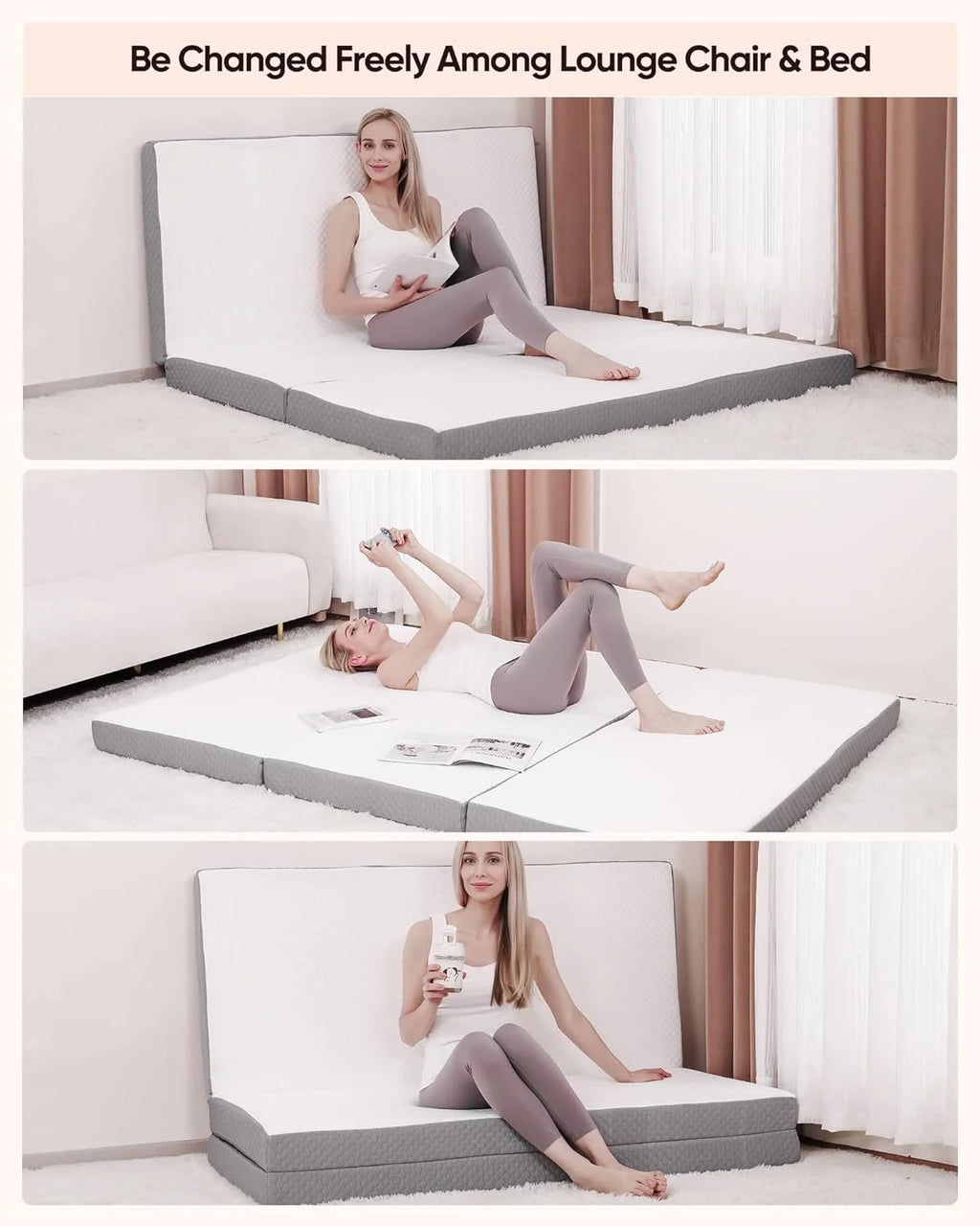Twin Size 4 inch Foldable Memory Foam Mattress with Washable Cover P894995
