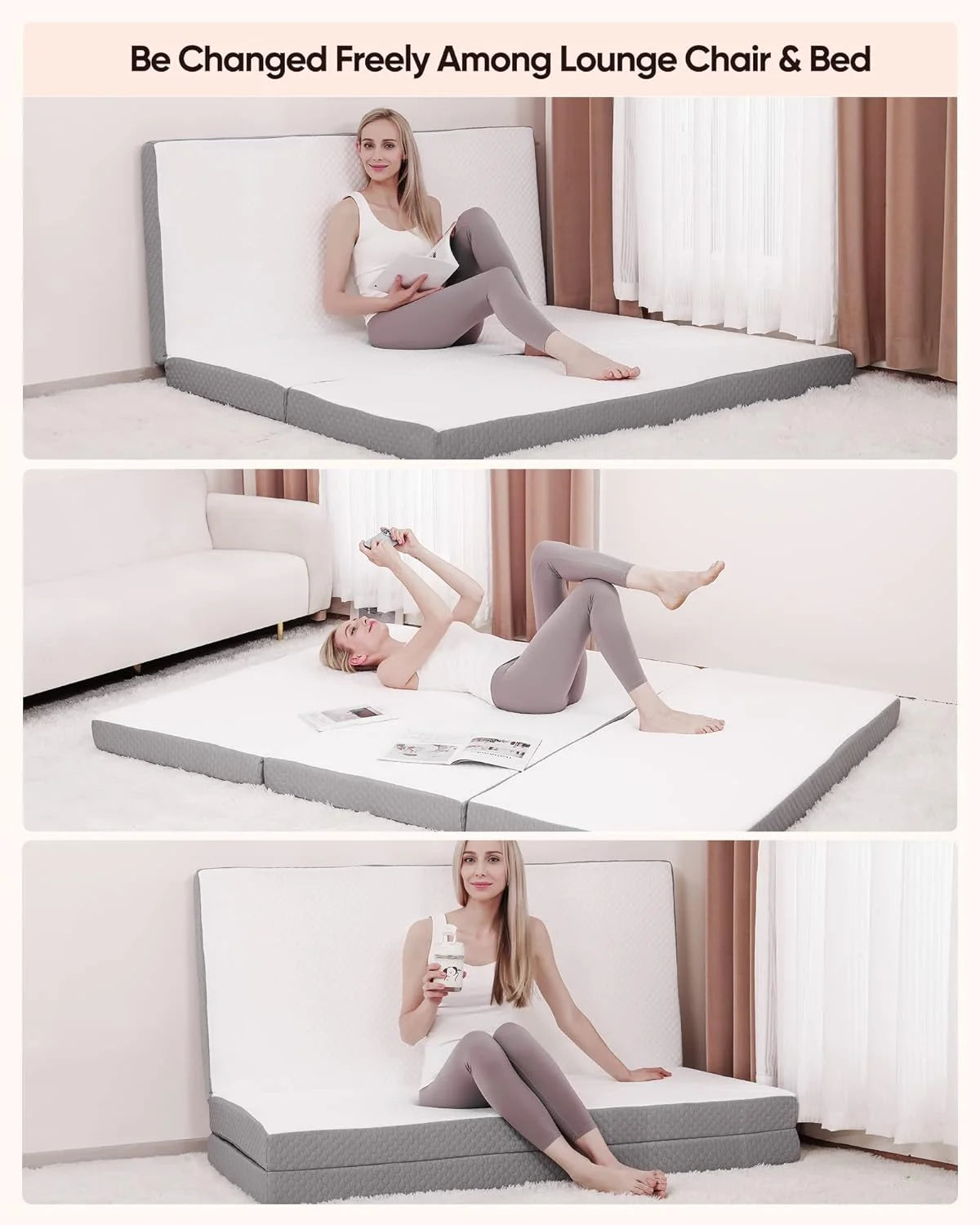 Twin Size 4 inch Foldable Memory Foam Mattress with Washable Cover P894995