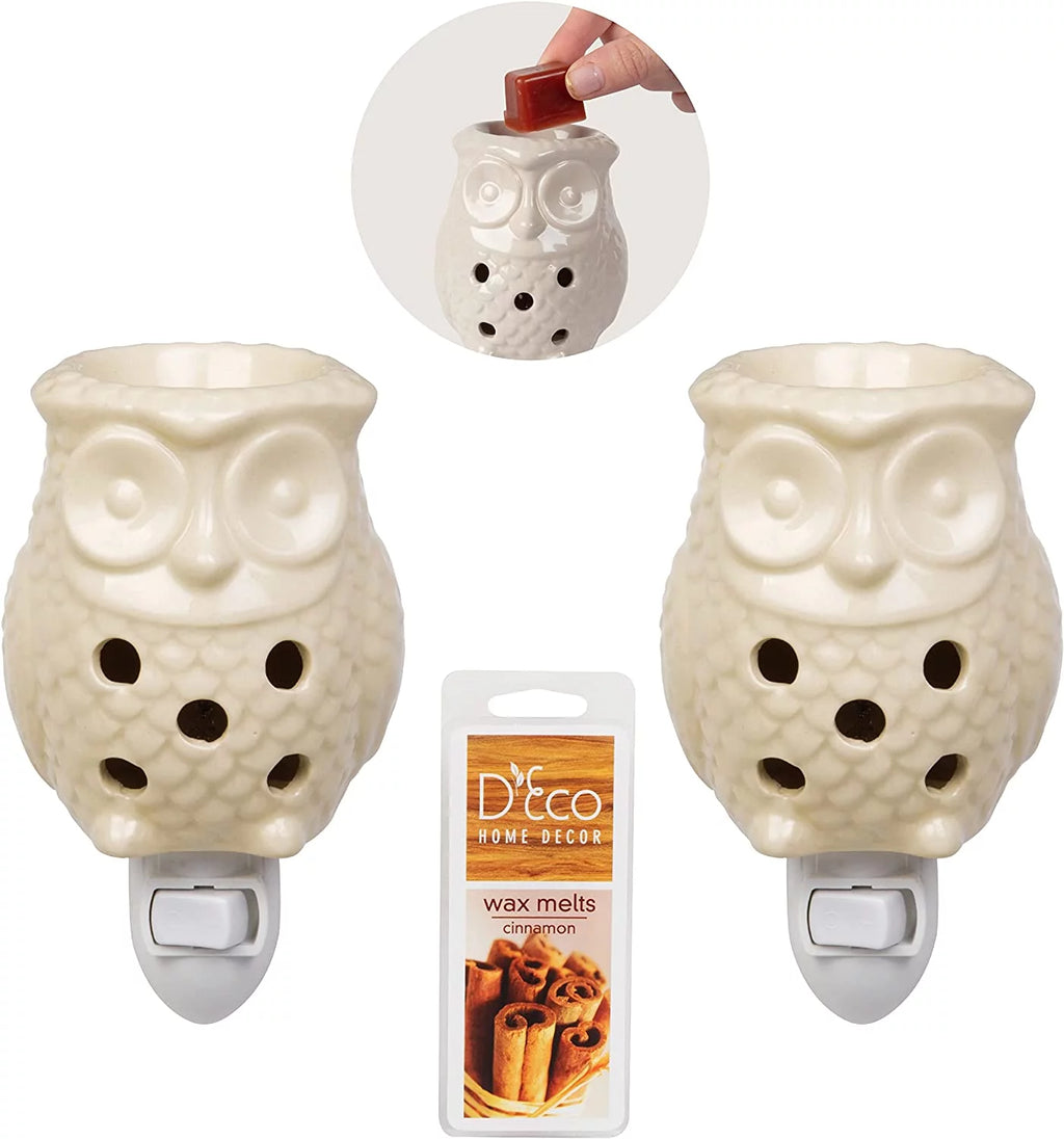 Electric Mini Owl Candle Warmers, 2 Wax & Tart Warmer R1718