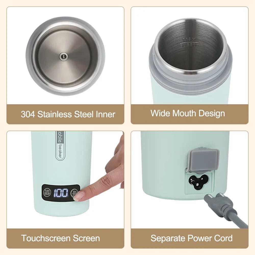 Portable Electric Kettle 350ml Stainless Steel H380876