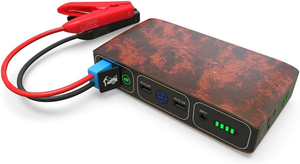 Black Graphite Portable Phone Laptop Charger Car Jump Starter with AC Outlet and Car Charger W248