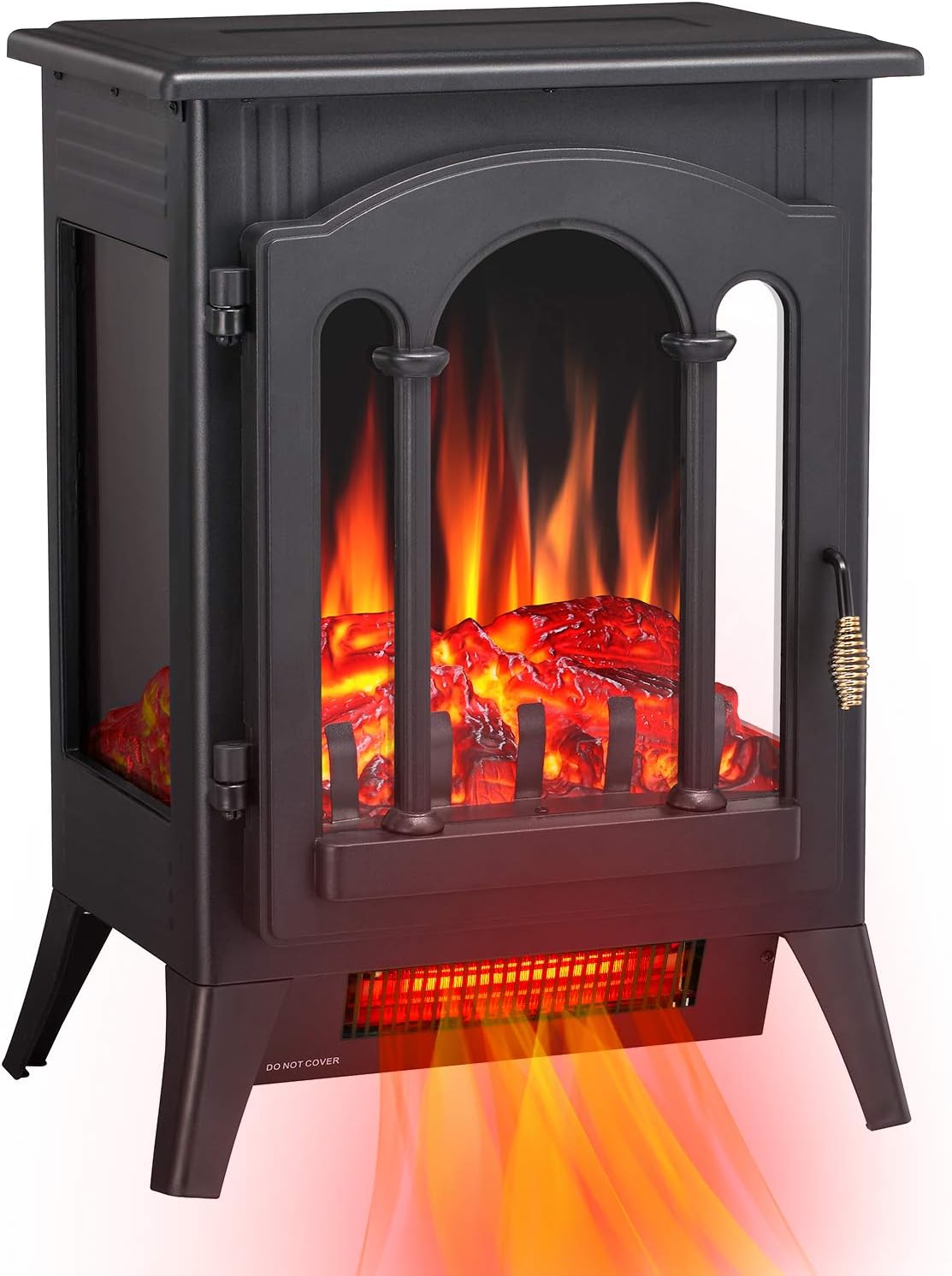 3D Infrared Electric Fireplace Stove, Freestanding Fireplace Heater, 1000W/1500W (16 Inch) N496349