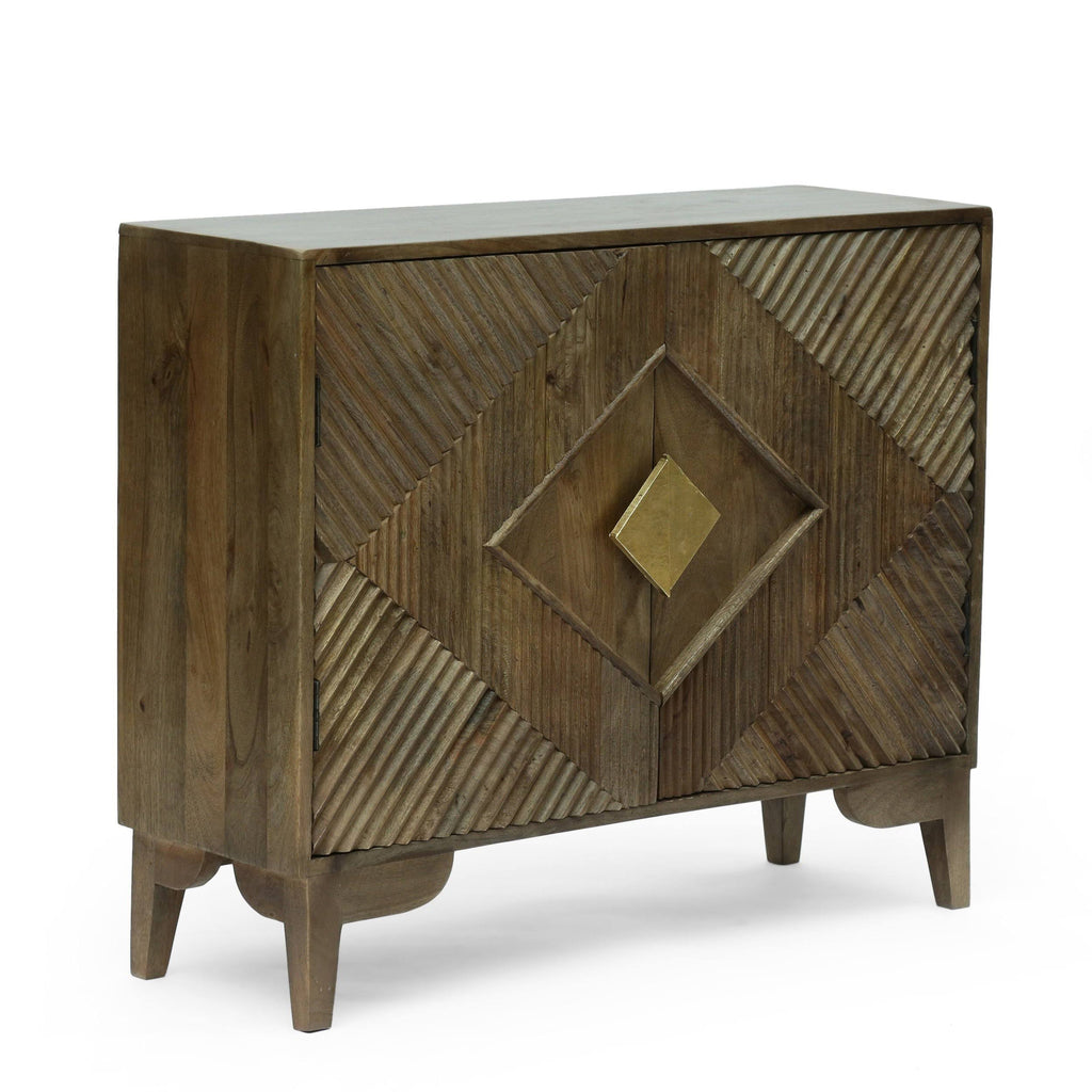 Light Gray 2 Door Mango Wood Cabinet G83164