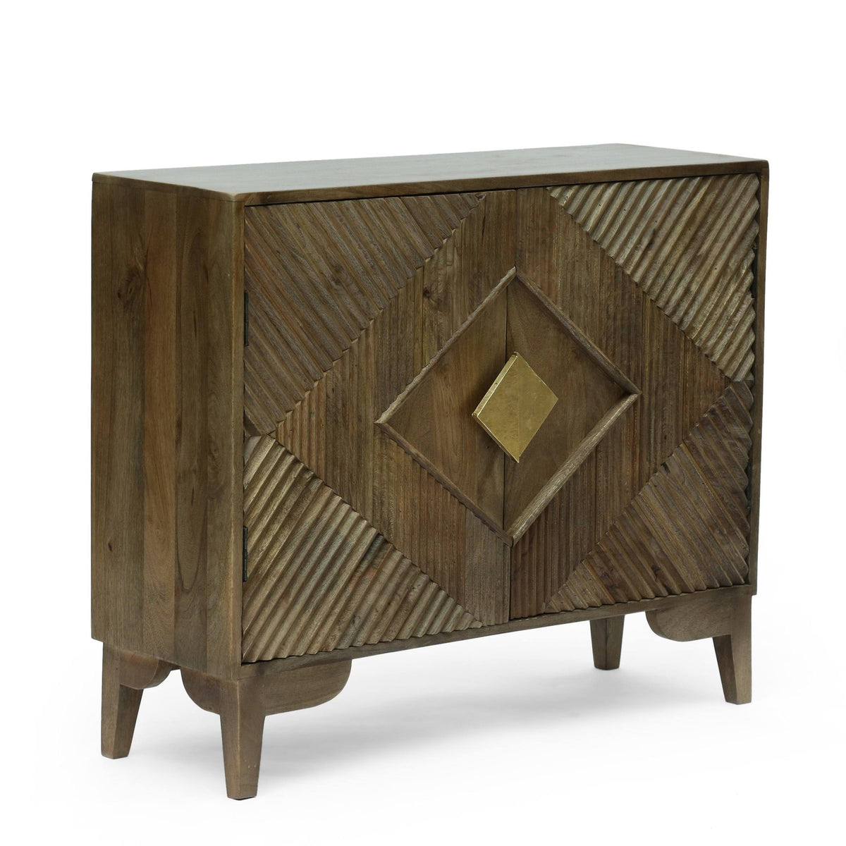 Light Gray 2 Door Mango Wood Cabinet G83164