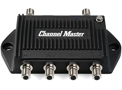 TV Antenna Distribution Amplifier with 4 Outputs, Black Z574
