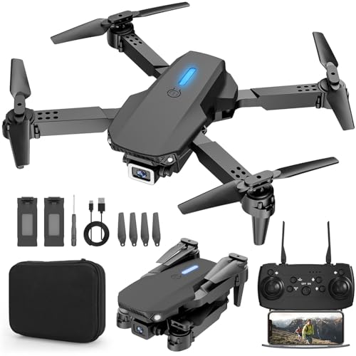 Foldable Mini Drone with 1080P Camera, 2 Batteries, Black M13900