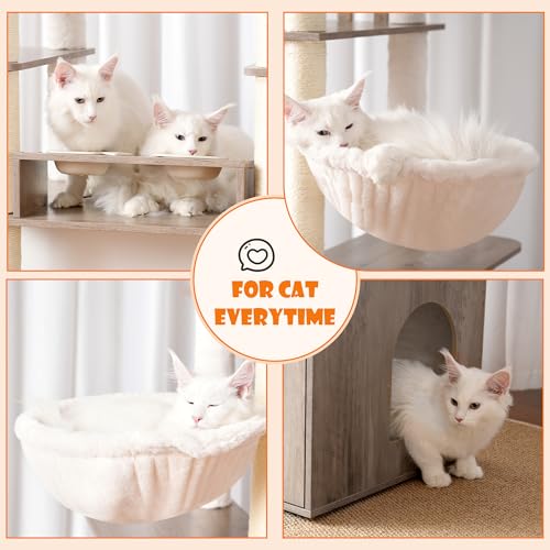 76.8-inch Wooden Cat Tree with Litter Box Enclosure and Scratching Post D295