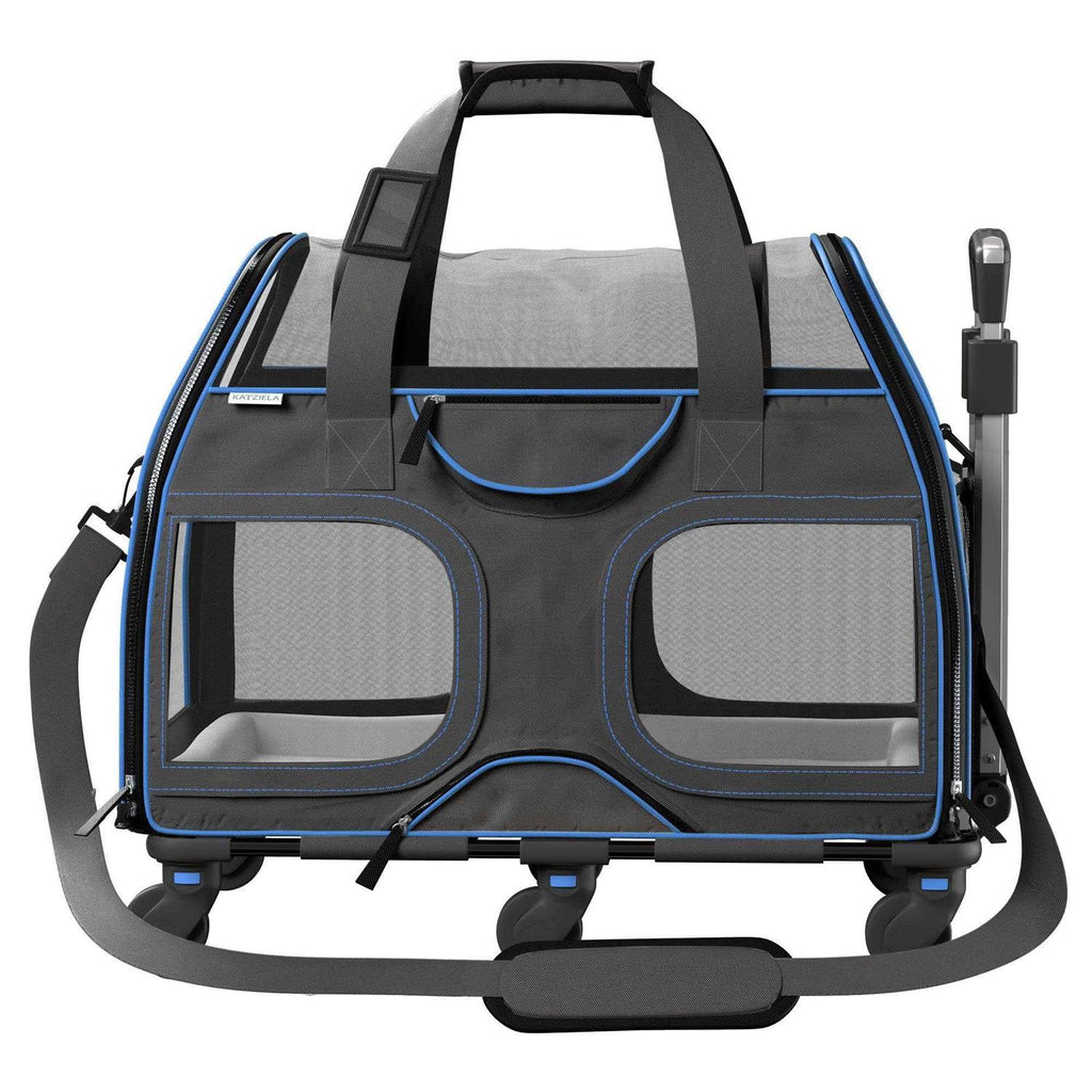 Pet Carrier with Removable Wheels and Double Telescopic Handle E64916