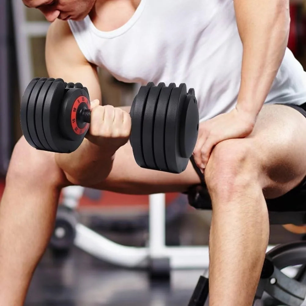 Adjustable Dumbbell Set with Anti-Slip Handle I437258
