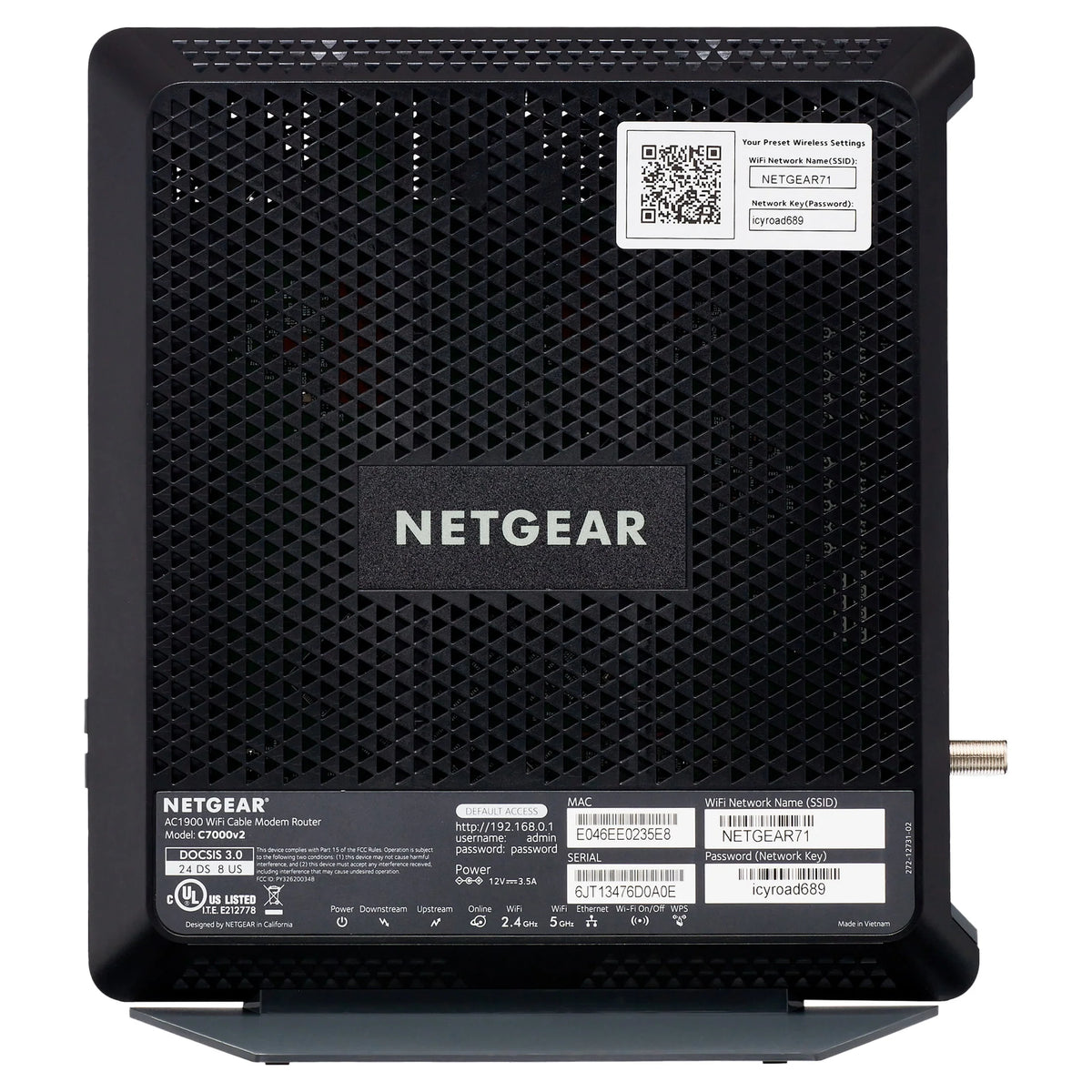 AC1900 DOCSIS 3.0 Cable Modem + WiFi Router R6961