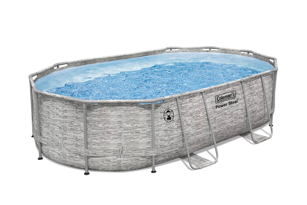 16 ft. x 10 ft. x 42 in. Oval Metal Frame Above Ground Pool Set N859