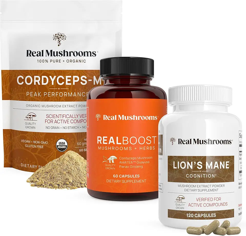60ct Lions Mane & Cordyceps Mushroom Capsules Bundle X810